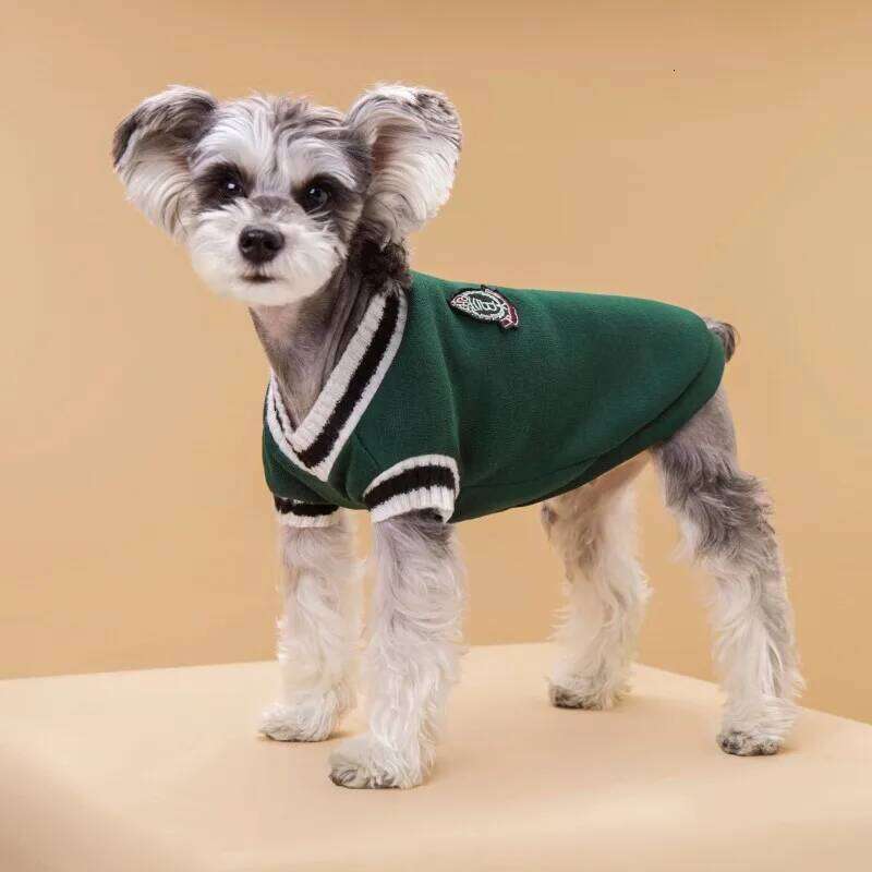 College Style Sweater V-Neck Dog Knitted Vest Puppy Coat Winter Pet Warm Clothes Apperals for Small Medium Large Dogs Cats XJ251225