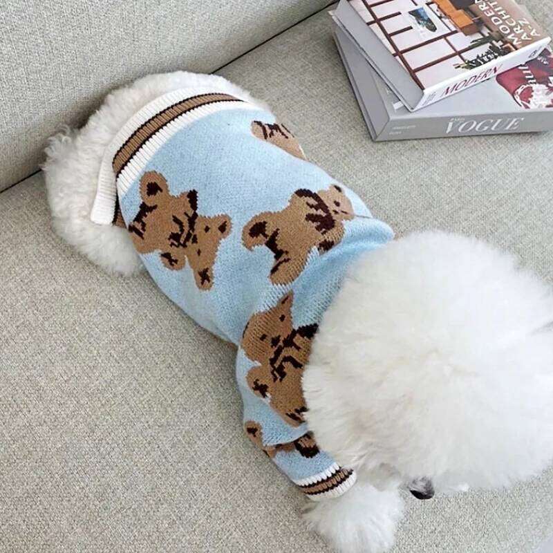 Clothes Winter Chihuahua Striped Cardigan Sweater Bichon Pug Kitten Puppy Warm Coat Cat Dog Supplies Pet Outfit XJ251225
