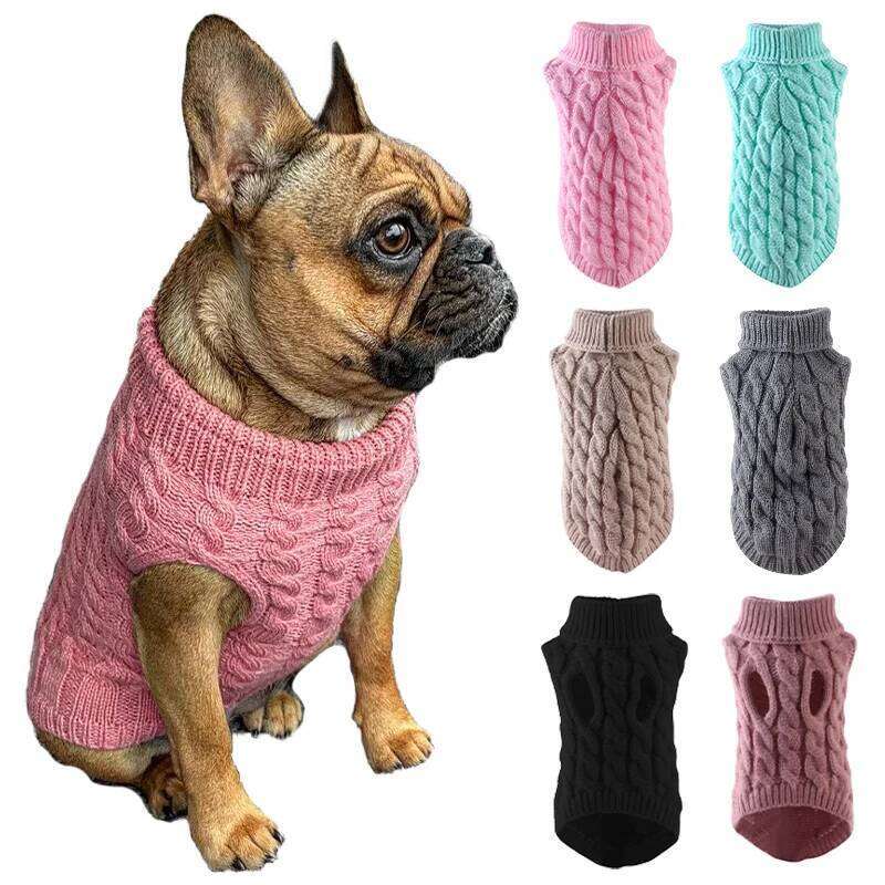Warm Winter Dog Clothes for Puppy Cat Turtleneck Knitted Chihuahua Yorkie Sweater Vest Pet Knitwear Clothing Bichon XJ251225