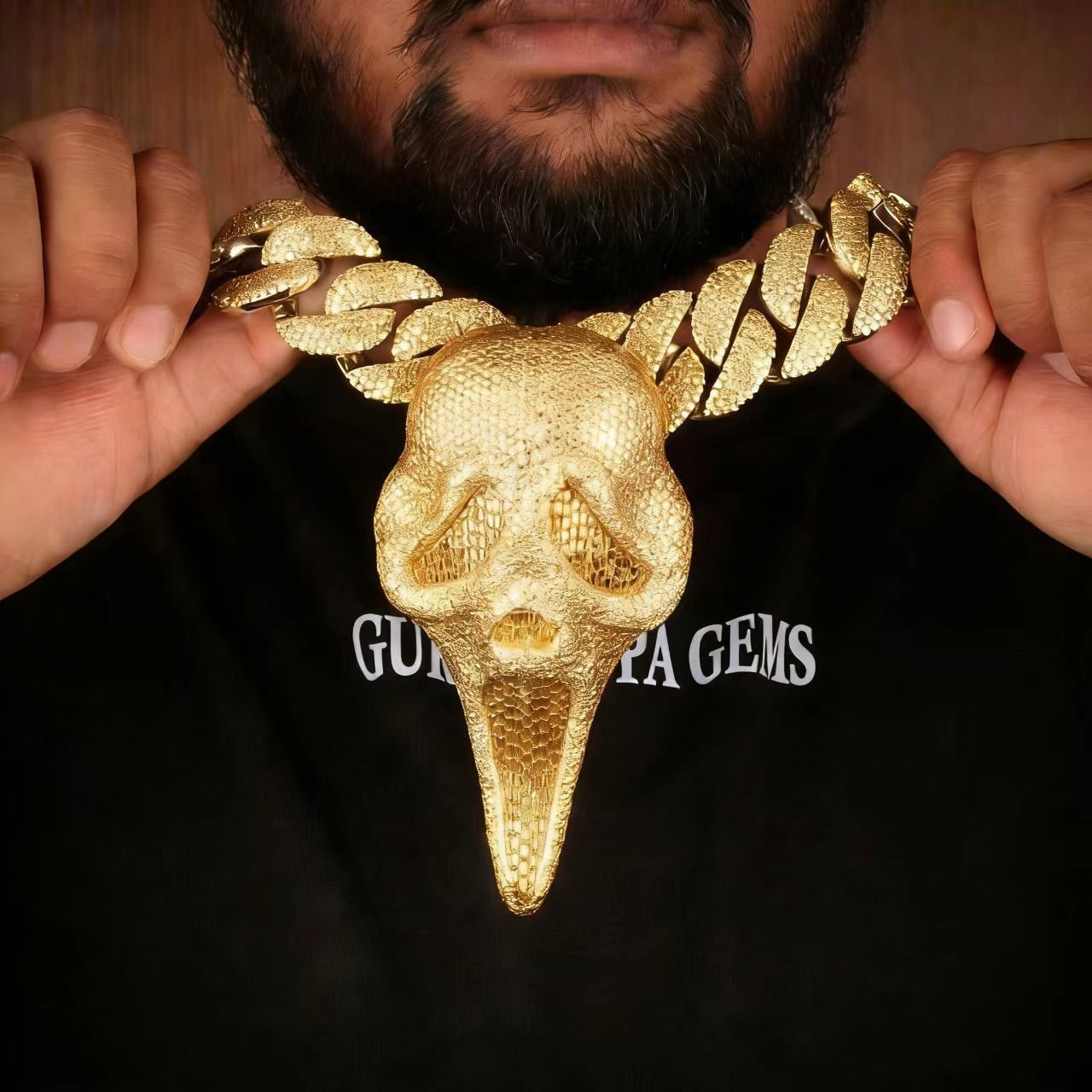 Moissanite Ghost Face Pendant Cuban Chain Iced Out Hip Hop Necklace in 925 Silver Custom Bling Jewelry for Men