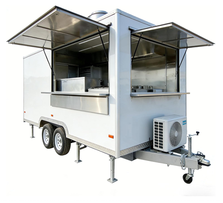 Stainless Steel Food Trailer Charcuterie Cart Coffee Station Food Trucks Ice Cream Truck Trailer Buy a Food Truck With Hamburger