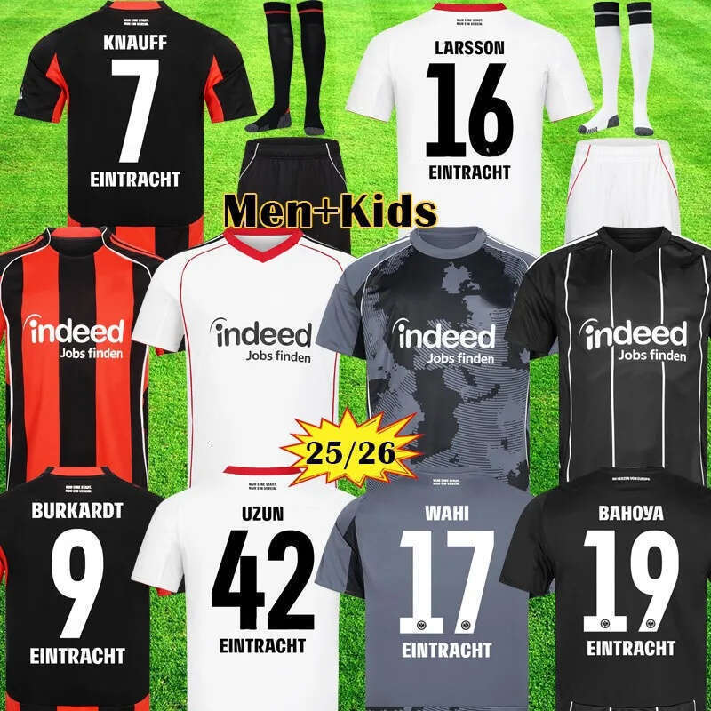 25 26 Eintracht Frankfurt HOME AWAY THIRD Soccer Jerseys 2025 2026 MARMOUSH KNAUFF DINA EBIMBE M.GOTZE SKHIRI KOCH CHAIBI Men Kids Kit football shirts