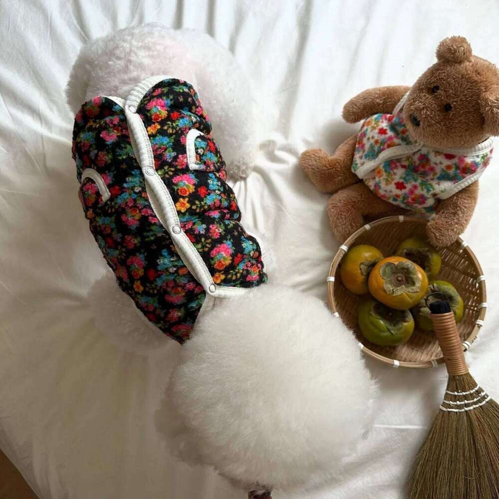 Classic Floral Dog Vest Maltese Winter Coat Bichon Frise Warm Cotton Teddy Short Jacket Pet Supplies XS-XL XJ251225