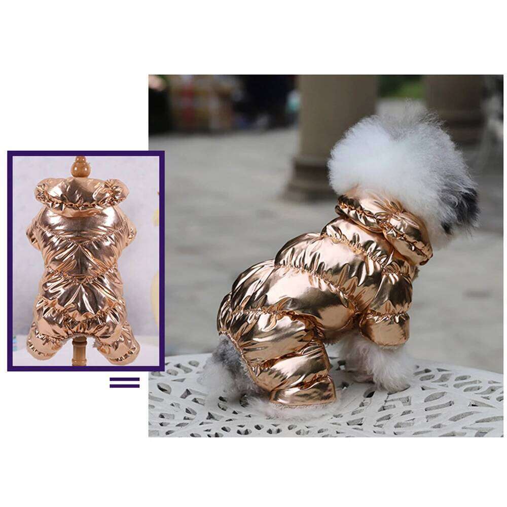 Gold Silver for Small Medium Dog Thicken Designer Winter French Bulldog Clothes Jacket Waterproof York Chihuahua Pug XJ251225
