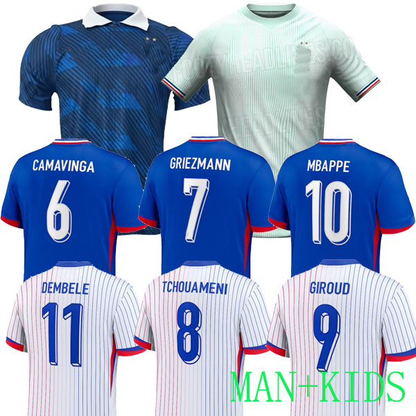 2026 Maillot De Foot FRENCH Full Sets Soccer Jerseys KANTE GIROUD MBAPPE GRIEZMANN Camavinga women Equipe Maillots Kids Football Shirt HOME AWAY FAN TCHOUAMENI