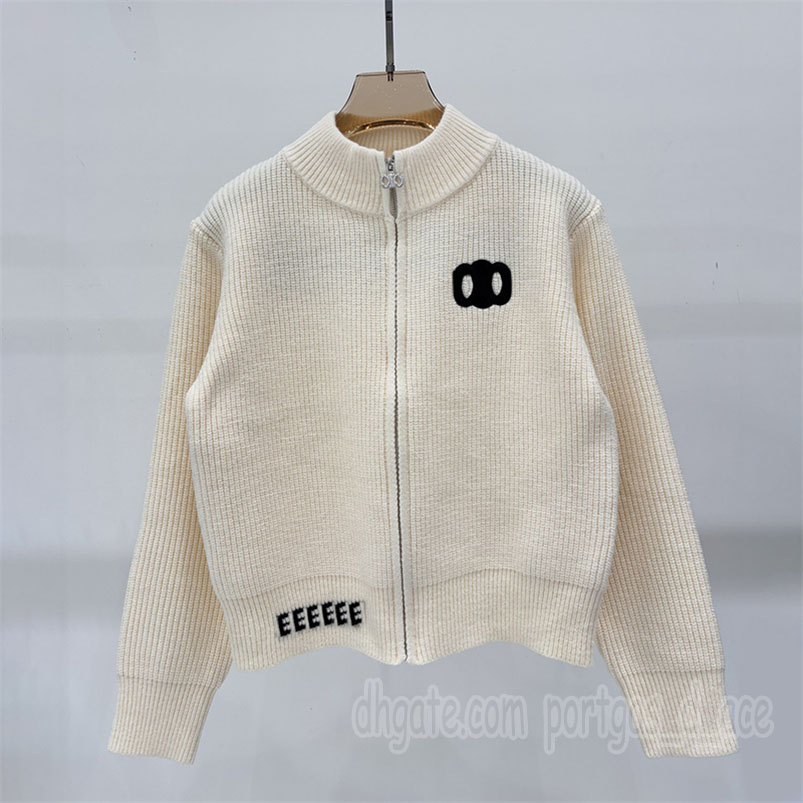 Designer Women Wool Sweaters For Women Long Sleeve Zipper Up Cardigan Black Letters Autumn Spring Vacation Birthday Sweaters