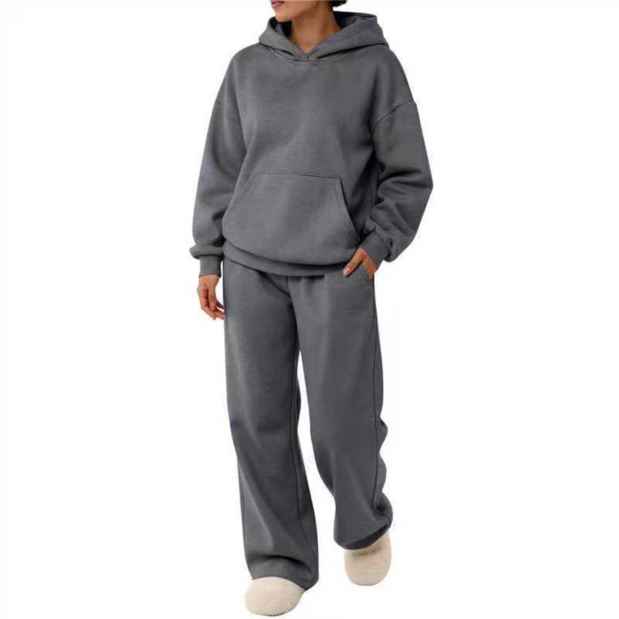 Women's Two Piece Pants Airplane Mode Travel Hoodie Oversize Sweatshirt With Eye Mask Solid Color Loose Casual Sport Running Plus Size Comfort