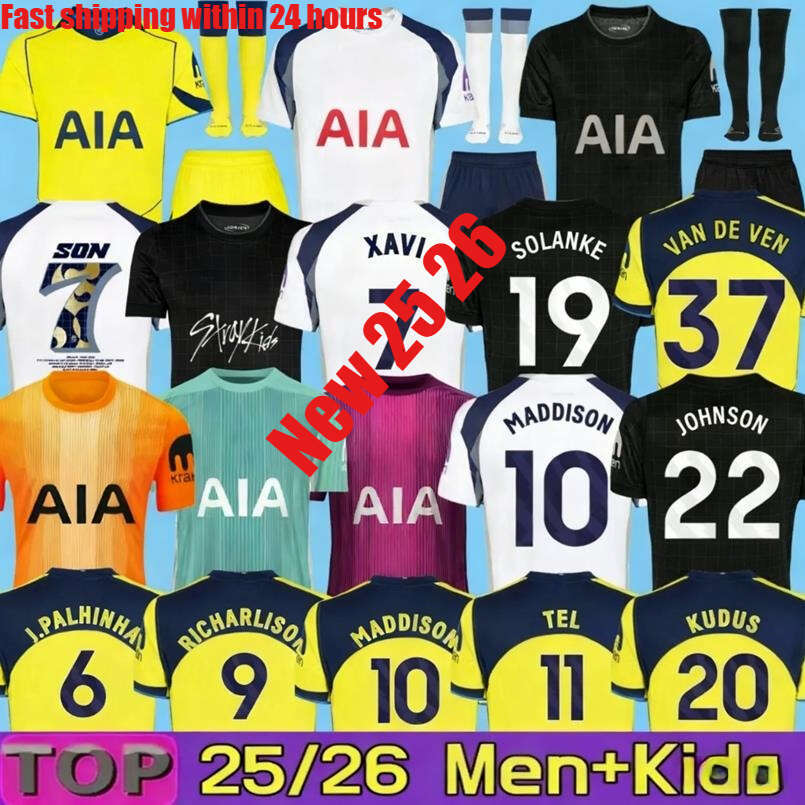25 26 Fan Version MADDISON SON WERNER Soccer Jerseys2025 2026 KULUSEVSKI 2026 VELIZ VAN DE VEN Football Kits Shirts Men Kids Goalkeeper Pre Match Tottenham Jersey