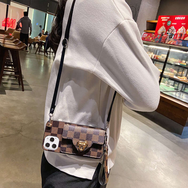 Phone Case For iPhone 17 Pro Max Phone Case Compatible with Apple 16 Plus Lock Buckle XS Coin Purse XR Crossbody Chain 15 Leather 14