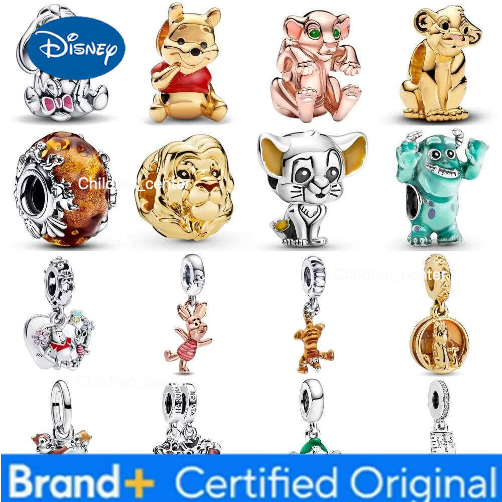Disney Miniso Tiger Lion Winnie The Pooh 925 Silver Exquisite Charm Bead Fit for Original Bracelet NecklaceDIY Women's Jewelry H260108