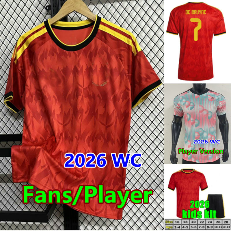 26 27 beLgIUmES soccer jerseys TROSSARD DE BRUYNE 2026 2027 home RASKIN Openda LUKEBAKIO VANAKEN DE KETELAERE VANAKEN football shirt Men women Kids Kits uniforms
