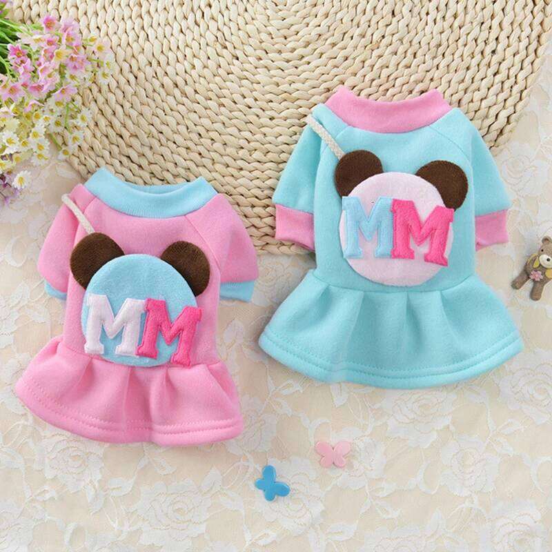 Cartoon Pattern Coat Jacket For French Bulldog Cute Lovers Skirt Puppy Cat Dress Cotton Vest Autumn Winter Pet Dog Clothes XJ251225