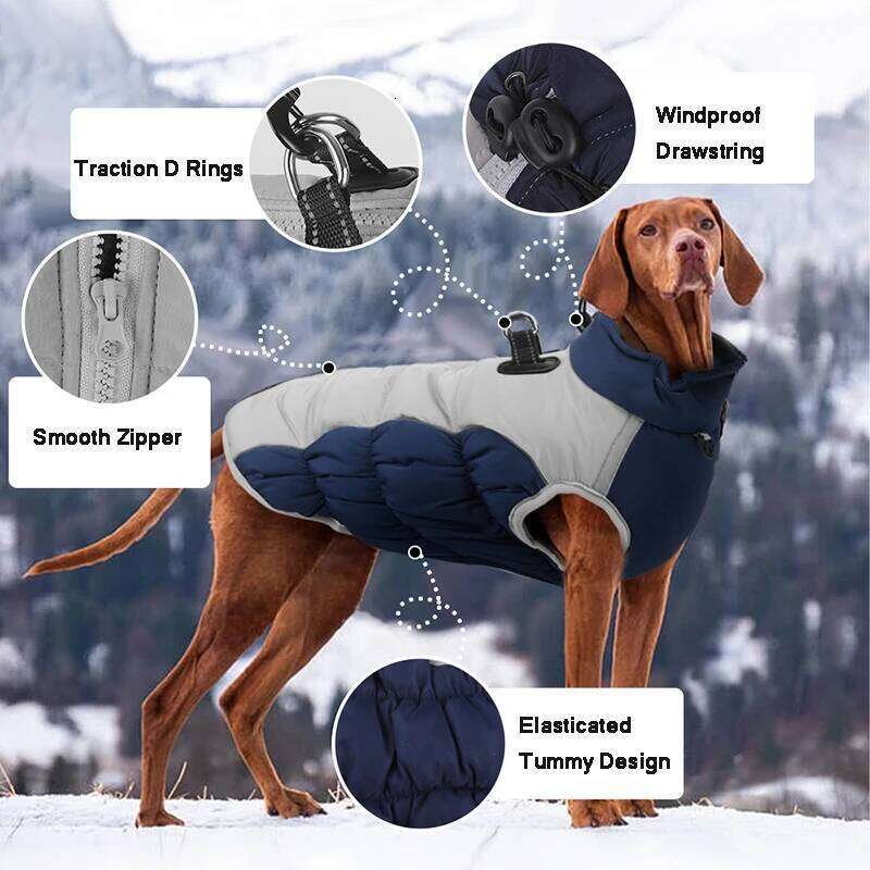 Big Jacket Waterproof Dog Clothes for Medium Large Dogs Winter Pet Costume French Bulldog Coat Labrador German Shepherd Vest XJ251225