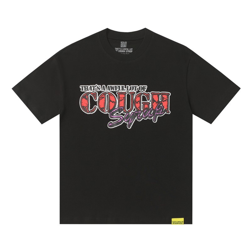 Men's t shirt awful lotta cought sryup Short Sleeve tshirt Crew Neck Shirt graphic tee men Summer Black clothes Casual Cotton Tee shirts