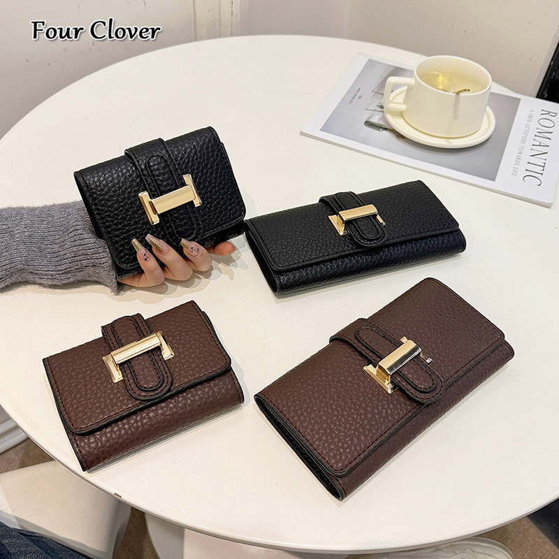 Luxury hand-held wallet, women's long wallet, large-capacity trifold multi-card holder, multifunctional short luxury wallet, fashionable retro me