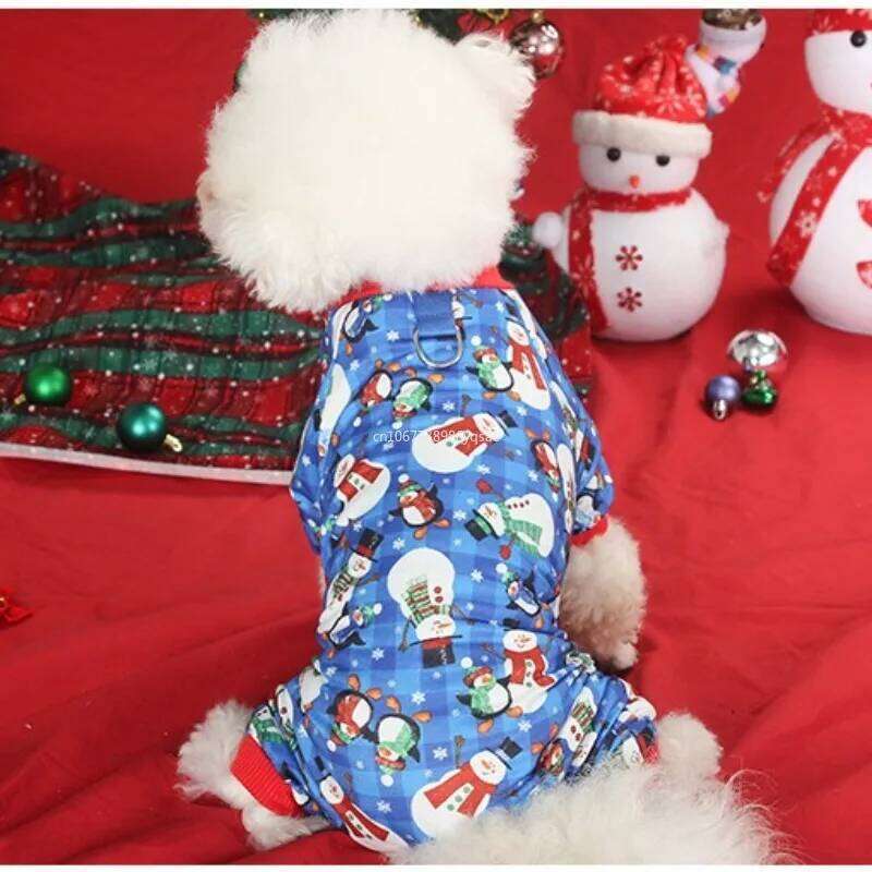 Winter Warm Fleece Dog Jumpsuit for Small Medium Puppy Cat Pajamas Coat Chihuahua Clothes Christma French Bulldog Yorkie Outfits XJ251225