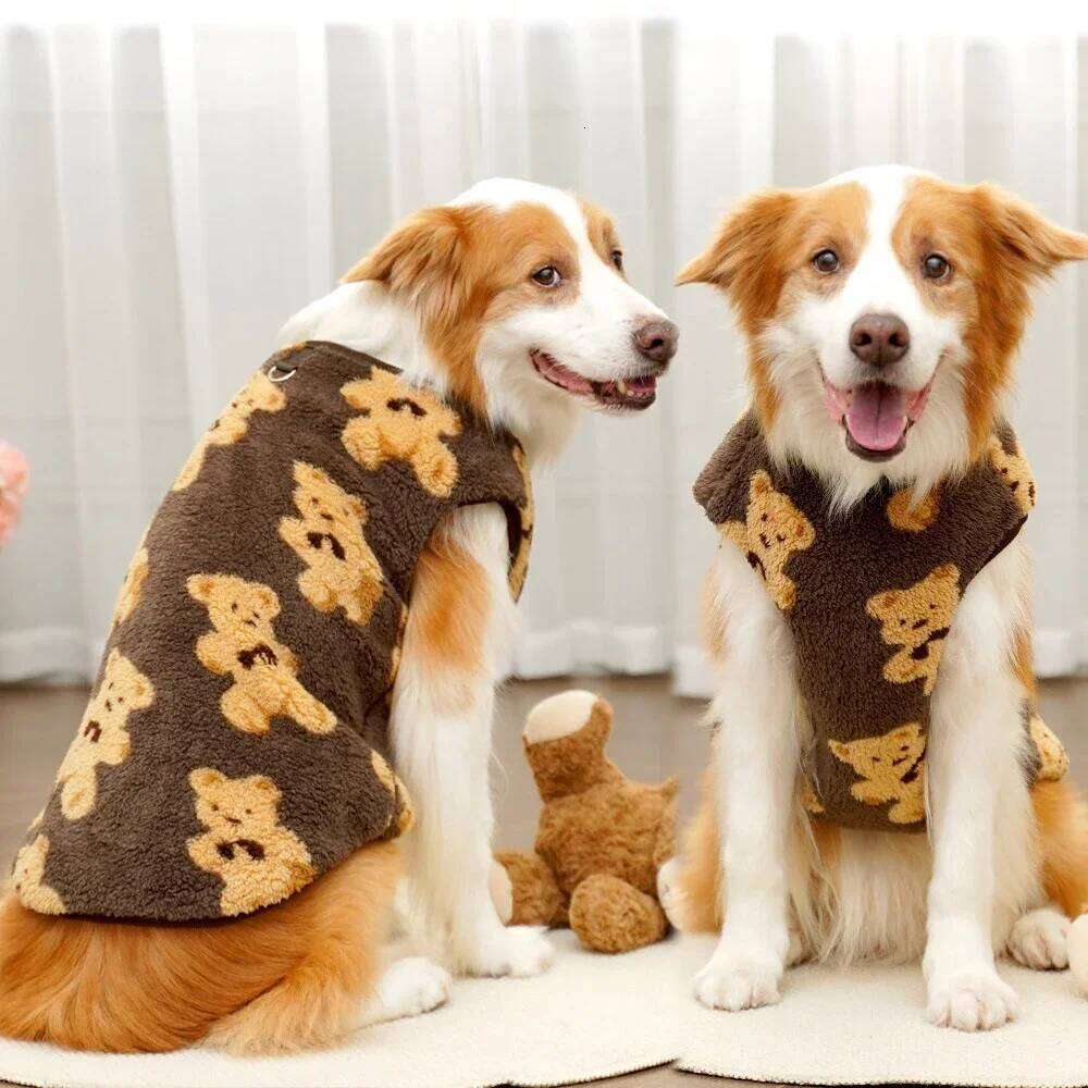 3XL-9XL Sweater for Large Dogs Cute Bear Hoodie Soft Double-Sided Plush Fleece Big Dog Clothes Winter Fuzzy Sleepwear XJ251225