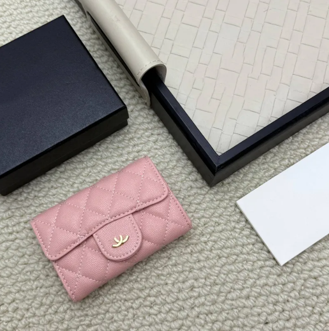 wallet designer cardholder luxury mini purse Diamond pattern design Metal decorative fastener Fannypack Storage cards pink Clutch ww