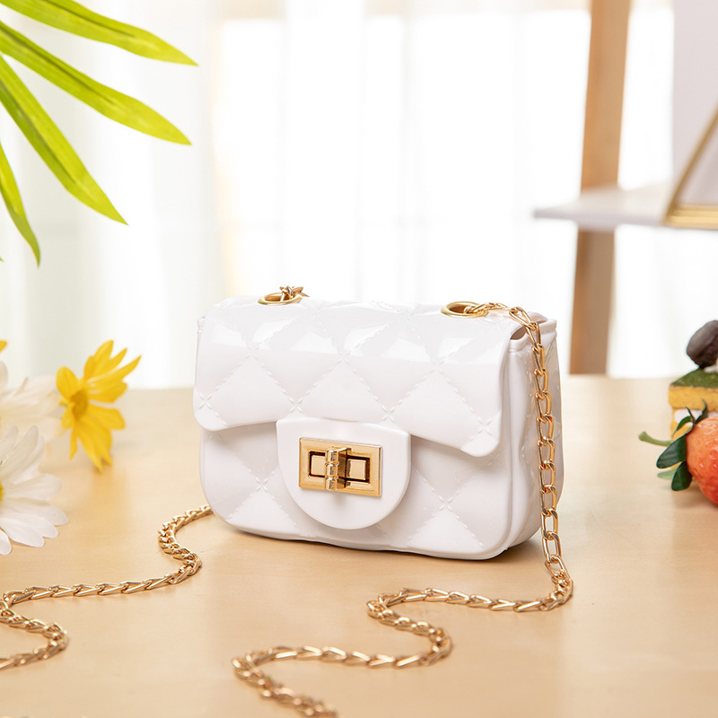 Free Shipping 2026 Jelly Quilted Mini Bag, Clear PVC Chain Strap Purse, Tiny Lipstick Size Crossbody Bag for Women