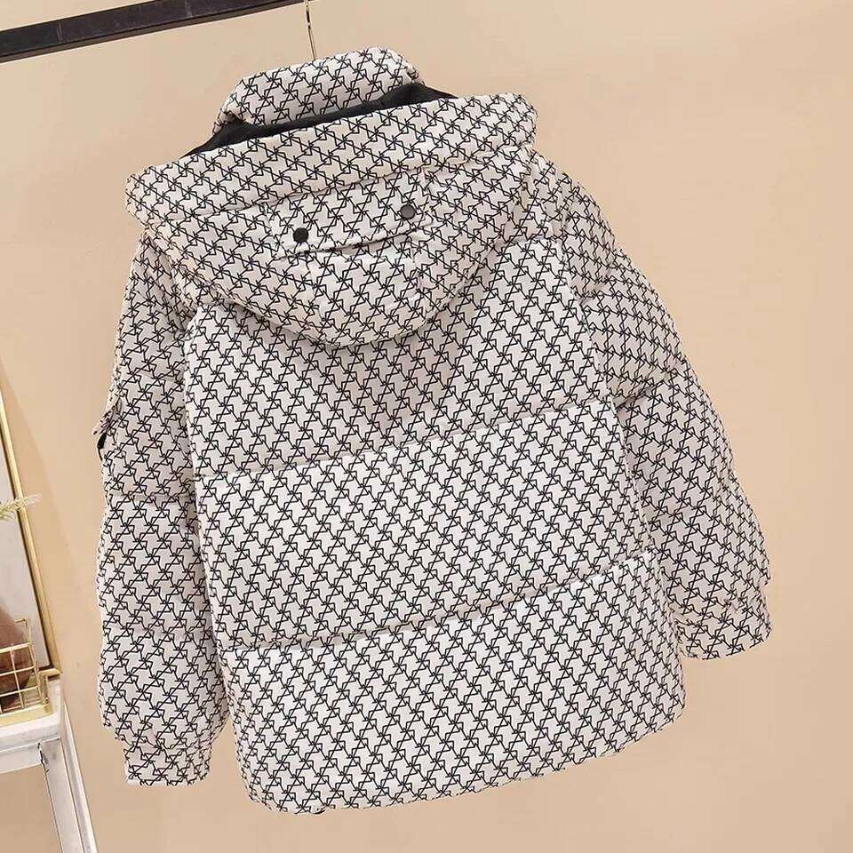 Autumn Winter Down Designer Fashion Cotton Jacket Women New Fashion Loose Thicken Coat Hooded Zipper Pocket Stand-Up Collar Outwear Female Parka