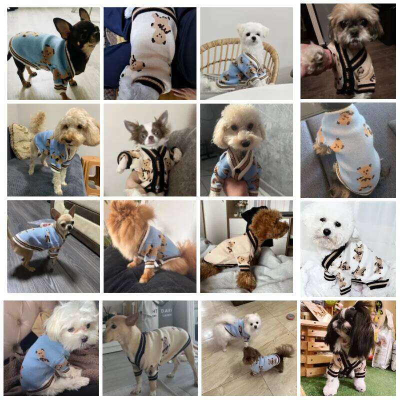 Clothes Winter Chihuahua Striped Cardigan Sweater Bichon Pug Kitten Puppy Warm Coat Cat Dog Supplies Pet Outfit XJ251225