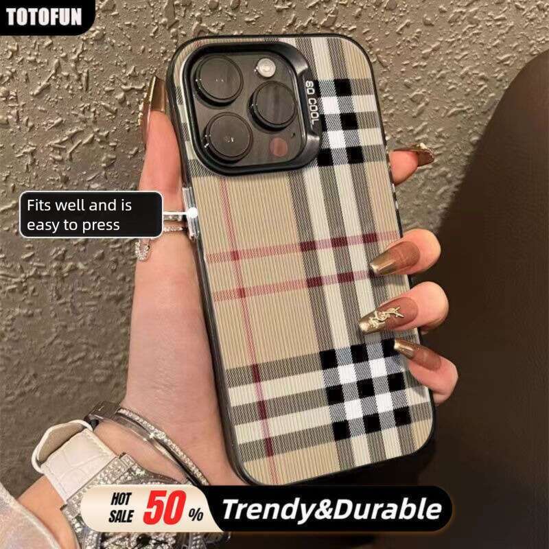 Phone Case For iPhone Suitable for iPhone 17 Pro Max Apple Phone Case 14/13/12/11 Simple 16 Grid Pattern 8/XS/XR 15 Fashion