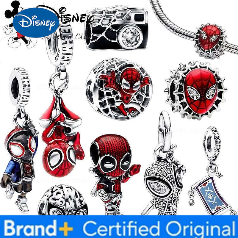 Disney Hot Sale Marvel's Series Spider-Man Miles Morales Dangle Charm Beads Fit Original Silver 925 Bracelet DIY Women Jewelry H260108