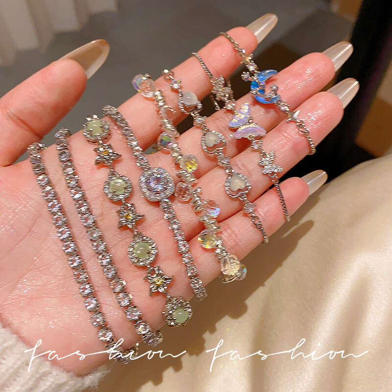 Super Fairy Micro Inlaid Zircon Bow Bracelet For Women, High-End Luxury Crystal Bracelet, Popular Exquisite Pull-Out Jewelry