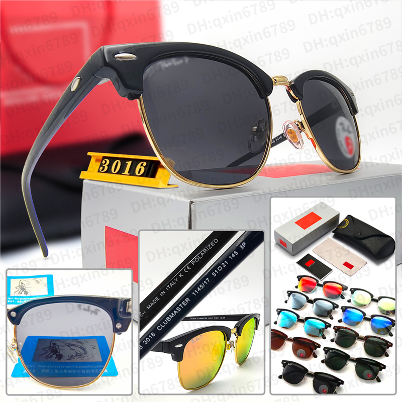 Raysban Sunglasses Classic 3016 Club master glasses brand Hexagonal Sunglasses 3548 Metal Frame Designers 3447 Sun Glasses Eyewears Polarizing lens with box