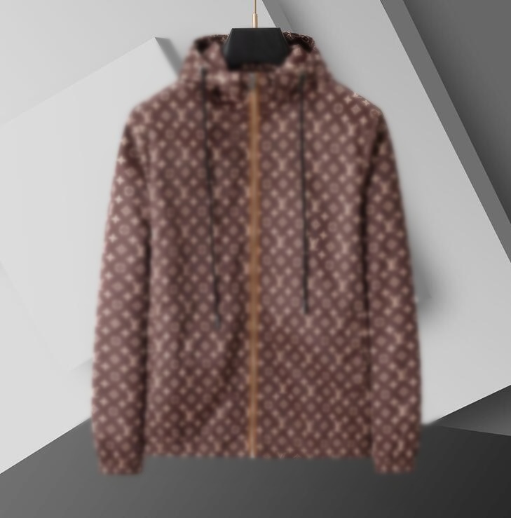 Men's Jacket 2023 New spring autumn jackets for men windproof print hooded zip up jacket coat Men's Clothing