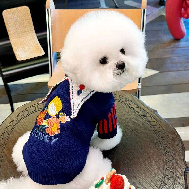 Cute Pet Sweater Winter Warm Clothes Palid Puppy Coat Chihuahua Bichon Yorkie Clothing Sweaters and Hat Set Dog Costume XJ251225
