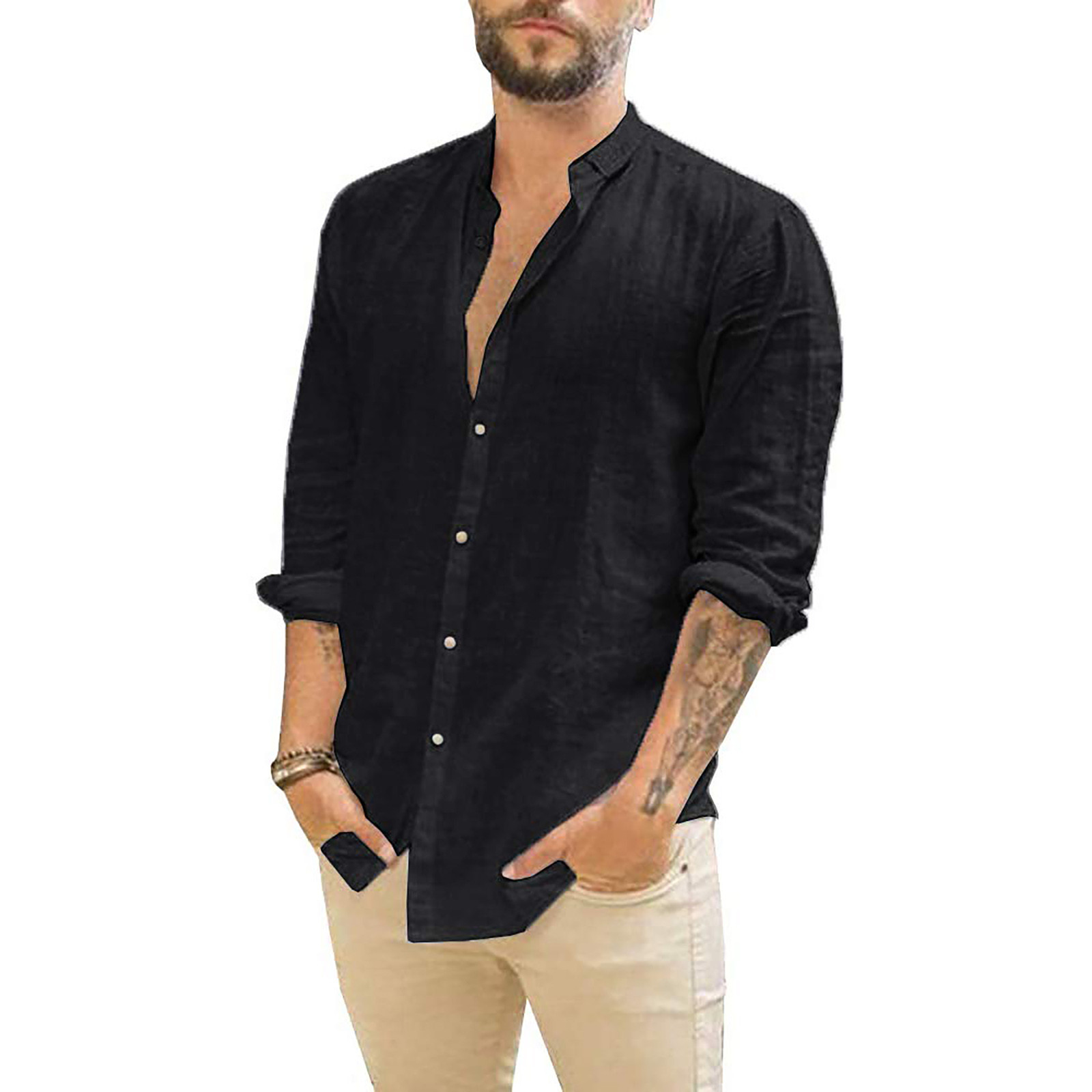 Men Casual Pants Summer Cotton Linen Trousers Men's Elastic Waist Straight Natural Breathable Loose White Black Female