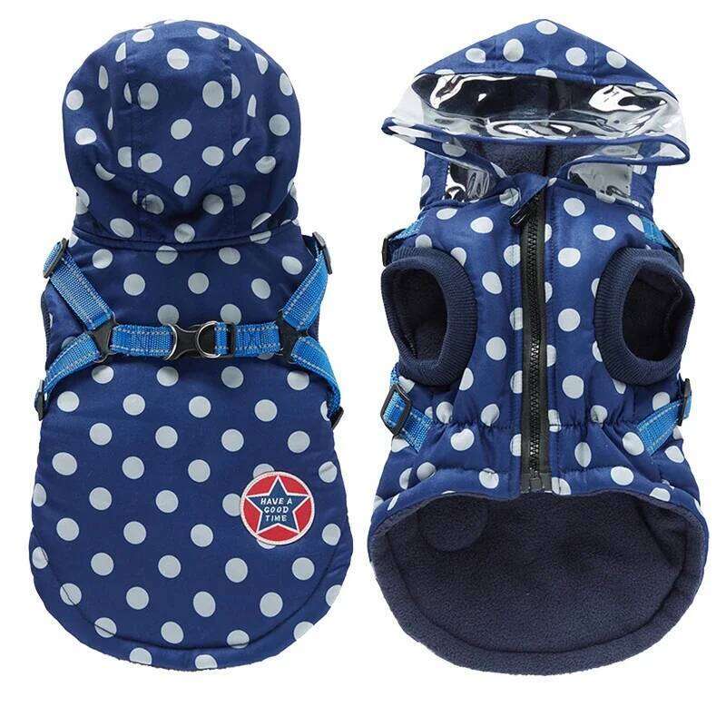 Waterproof Warm Jacket Vest Winter Dog Clothes With Harness French-Bulldog Coat Pet Costume for Small Medium Dogs Chihuahua XJ251225