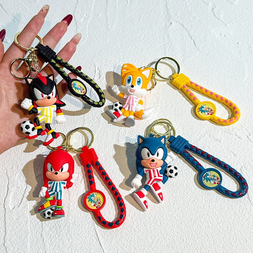 Sonic Keychain Cute Cartoon Football Keychain Fan Merchandise Cartoon Mascots Pendants Car Ornaments Small Gifts