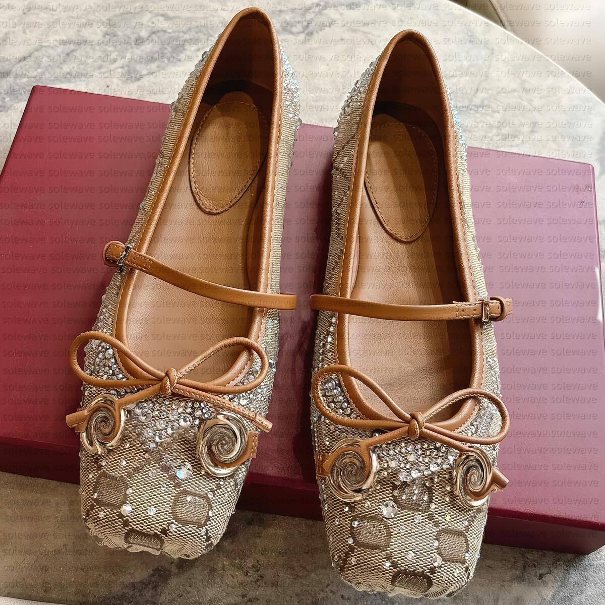 Horsebit Ballet Flat Paris Designer Dance Shoes Satin ballerinas Bowknot Round Shallow Mouth Single Shoe Mary Jane comfort flat sandals women Loafers size 35-40