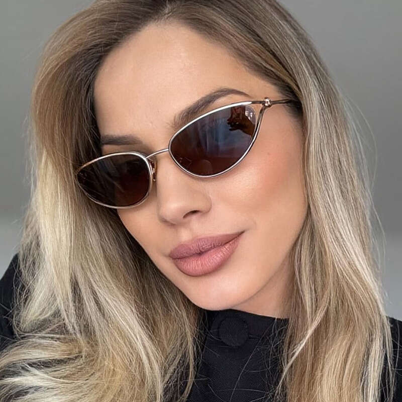 Sunglasses designer Sun glasses Small Frame Knot Cat Eye Metal New Retro Ins Personality eye glasses Trendy