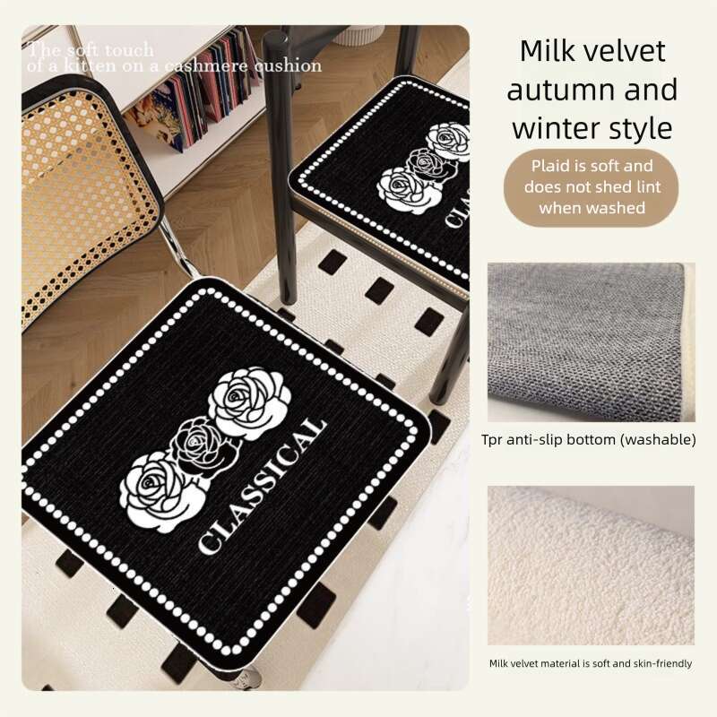 Luxury Light High End French Style Small Fragrance Dining Table Home Autumn Winter Horseshoe Shaped Chair & Cushion