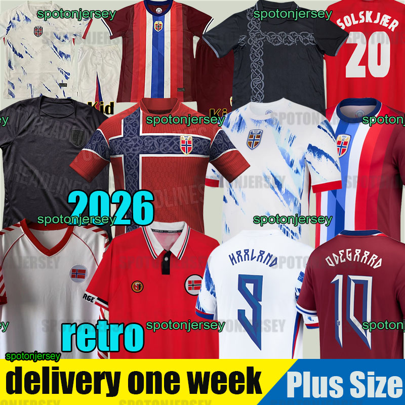 Norway 2026 2027 Soccer Jersey Haaland Odegaard STRAND LARSEN sorloth BERG AJER NUSA 26 27 national SOLSKJAER 1998 2000 Vintage Norway Retro Football shirt 1984