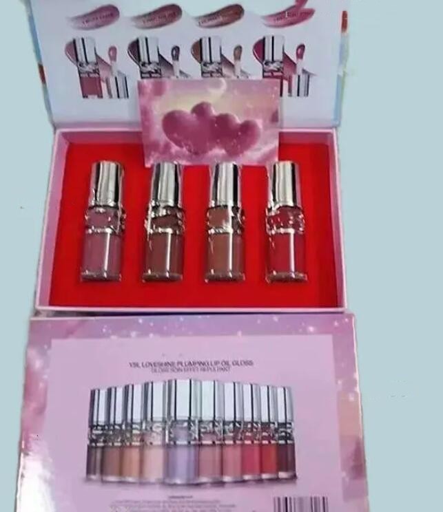 Makeup Set Lip Gloss 6ml 4pcs LOVESHINE PLUMPING LIP SOIN EFFET REPULPANT Moisturizing Crystal Shiny Glitter Lip Balm Beauty Lip Cosmetics