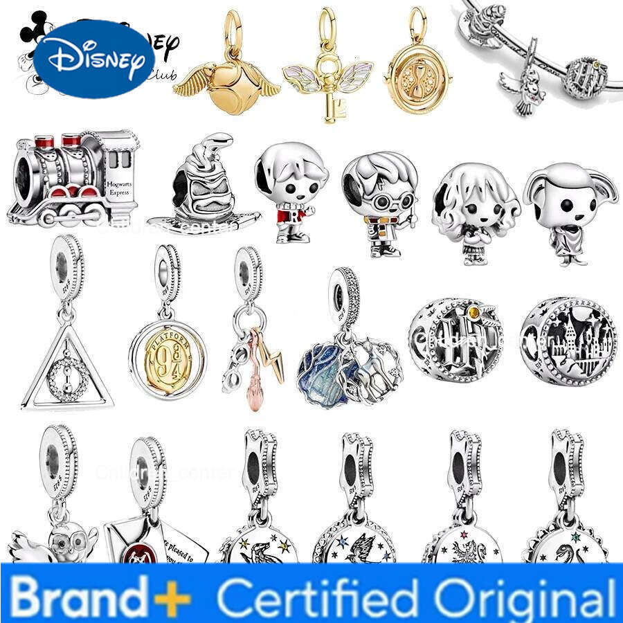 Disney NEW Harry Potter School Of Witchcraft And Wizardry Collection Pendant Charms Beads Fit Original Bracelet Valentine's Day Jewelry H260108