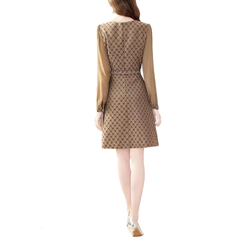 High End Fashion Jacquard Long Sleeved For Women In The Autumn 2026 With A New Temperament Of And Slimming Down Urban Sexy Women's Dress