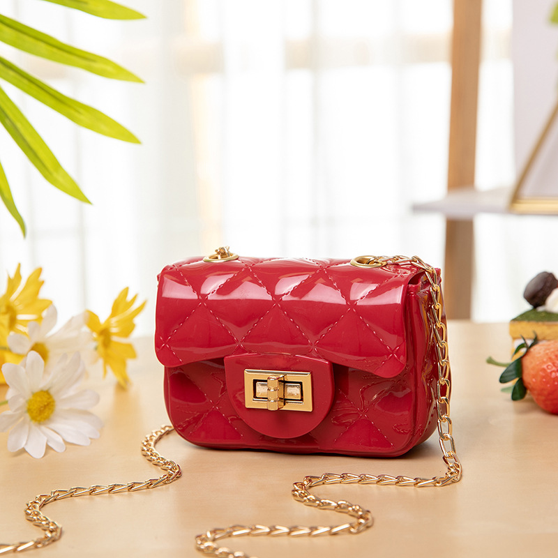 Free Shipping 2026 Jelly Quilted Mini Bag, Clear PVC Chain Strap Purse, Tiny Lipstick Size Crossbody Bag for Women