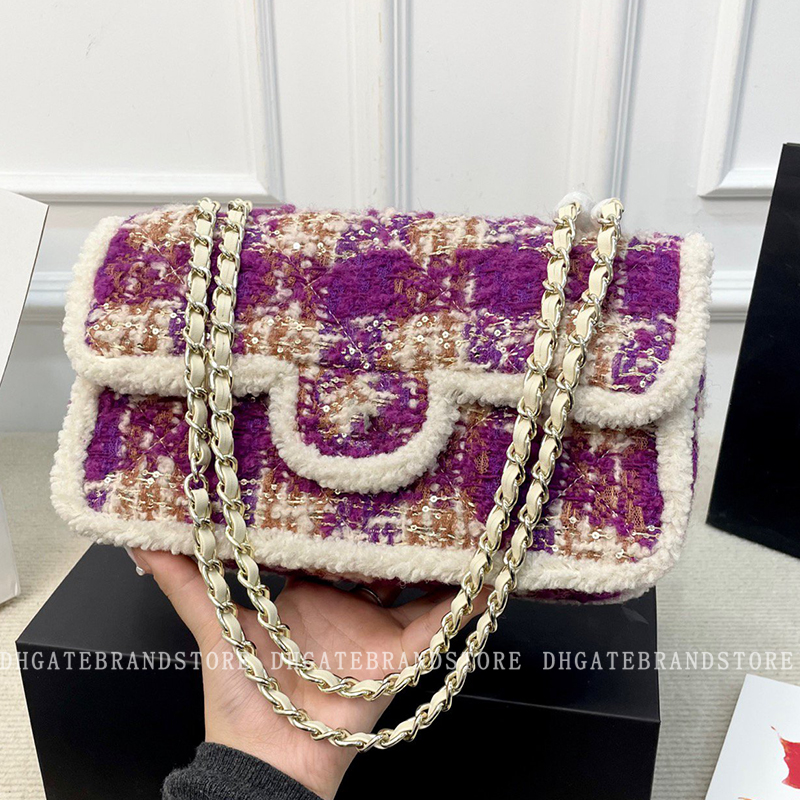 Designer High-grade Bag Fashion Women Cashmere FC Bag Purse Tote Shopping Bags Wallet Chain Handbag Leather Shoulder Bags Purse Crossbody Bags 6 Colour