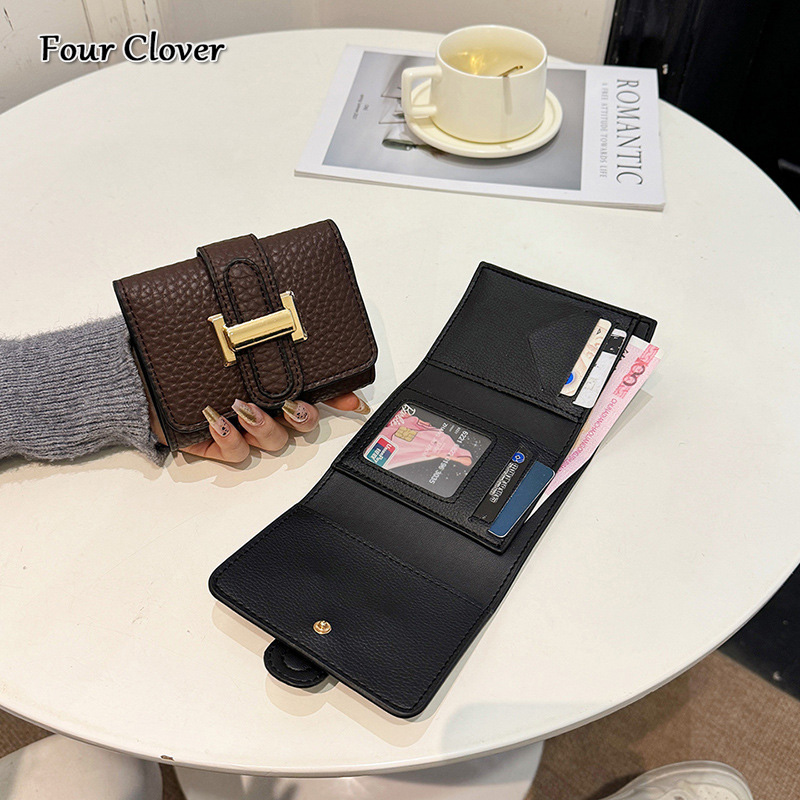 Luxury hand-held wallet, women's long wallet, large-capacity trifold multi-card holder, multifunctional short luxury wallet, fashionable retro me