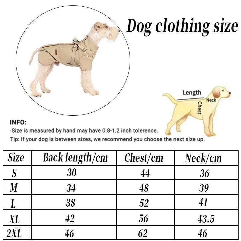 2025 New Cotton Clothing Keeping Warm Clothes Autumn Winter High Necked Dog Stormcoat With Reflective Tape Waterproof Coat XJ251225