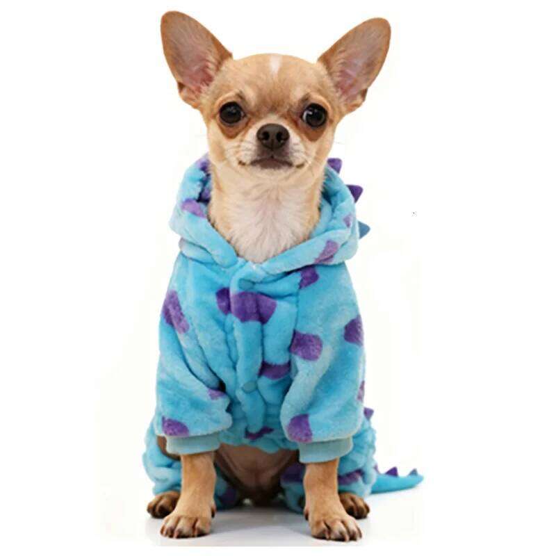 Winter Pajamas Onesie Dinosaur Costume Small Dogs and Cats, Dog Hoodies Cold Weather Jumpsuit for Christmas Halloween XJ251225