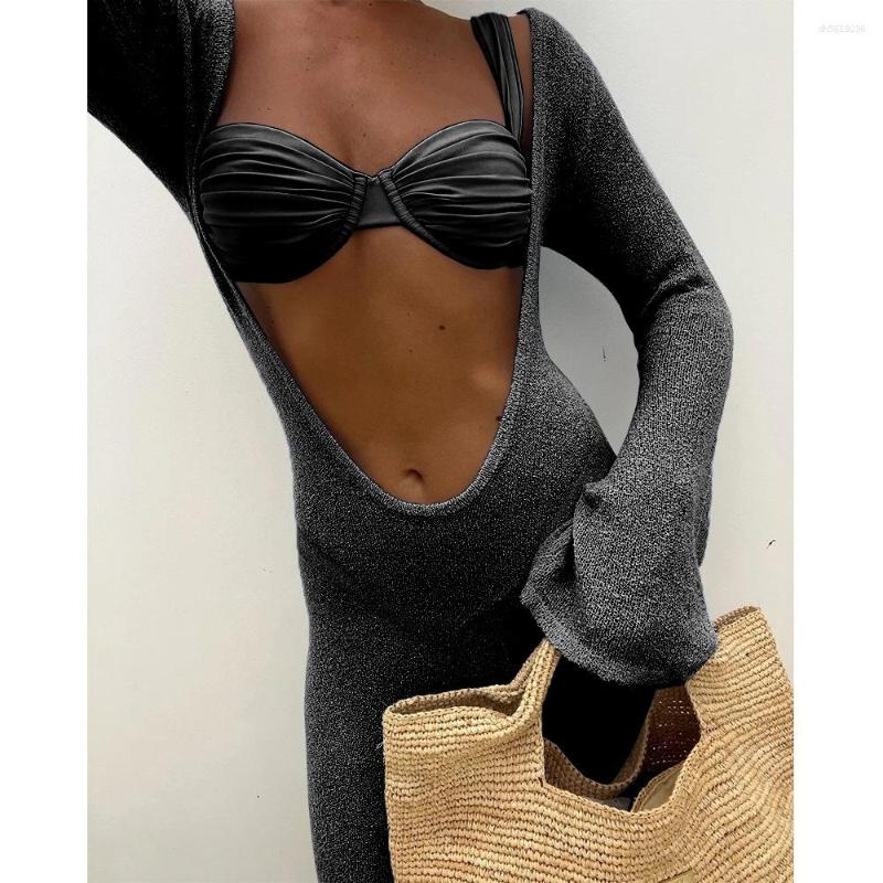 Women's Swimwear Summer Beach Women Blue Bikinis 3pcs Set Fashion Cover Ups Bikini Set Beachwear Bathing Suit Swimming Suits Women Clothing New