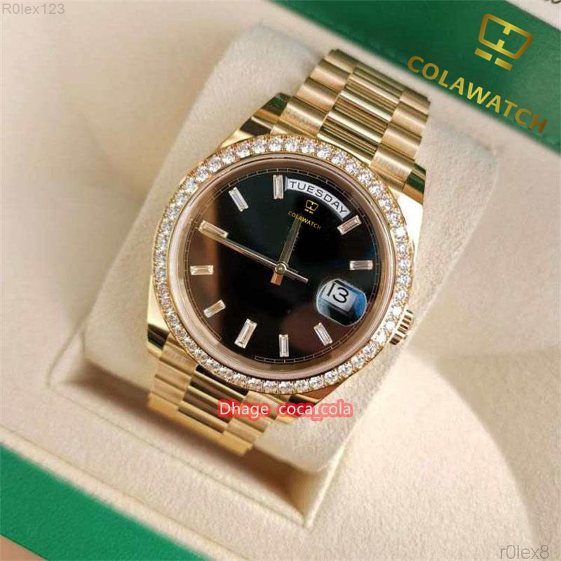 Diamond Watch moissanite Mens Watch With Box Papers GD highquality Watch New Wristwatch Version 18K Yellow Gold Fashion Dia Rolex rolexxx rolexmen rolexwatch ZCHV