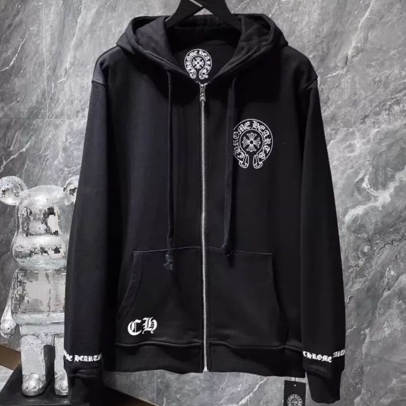 Chrome Hoodies Designer Hoodie men hoodies Long Sleeved T-shirt Pullover Sanskrit Cross Printed Hooded Sweatshirts Cardigan Men Women Street Casual Zip Up