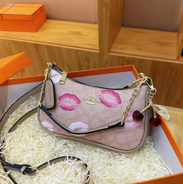 Free shipping Cherry Teri shoulder Bag designer Purse Genuine leather underarm handbag Armpit tote leather crossbody Sacoche ladies Clutch wallet Hobo purses f4